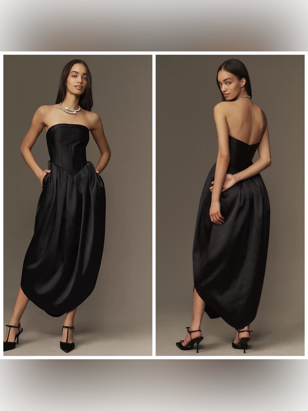 Anthropologie Mare Mare Luna Strapless Tulip Midi Dress Medium‎ Corset